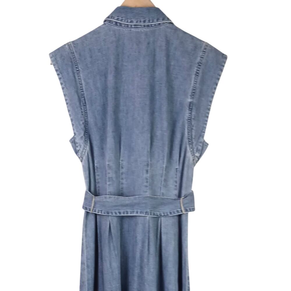 Veronica Beard Light Blue Denim Midi Shirt Dress - Picture 5 of 6